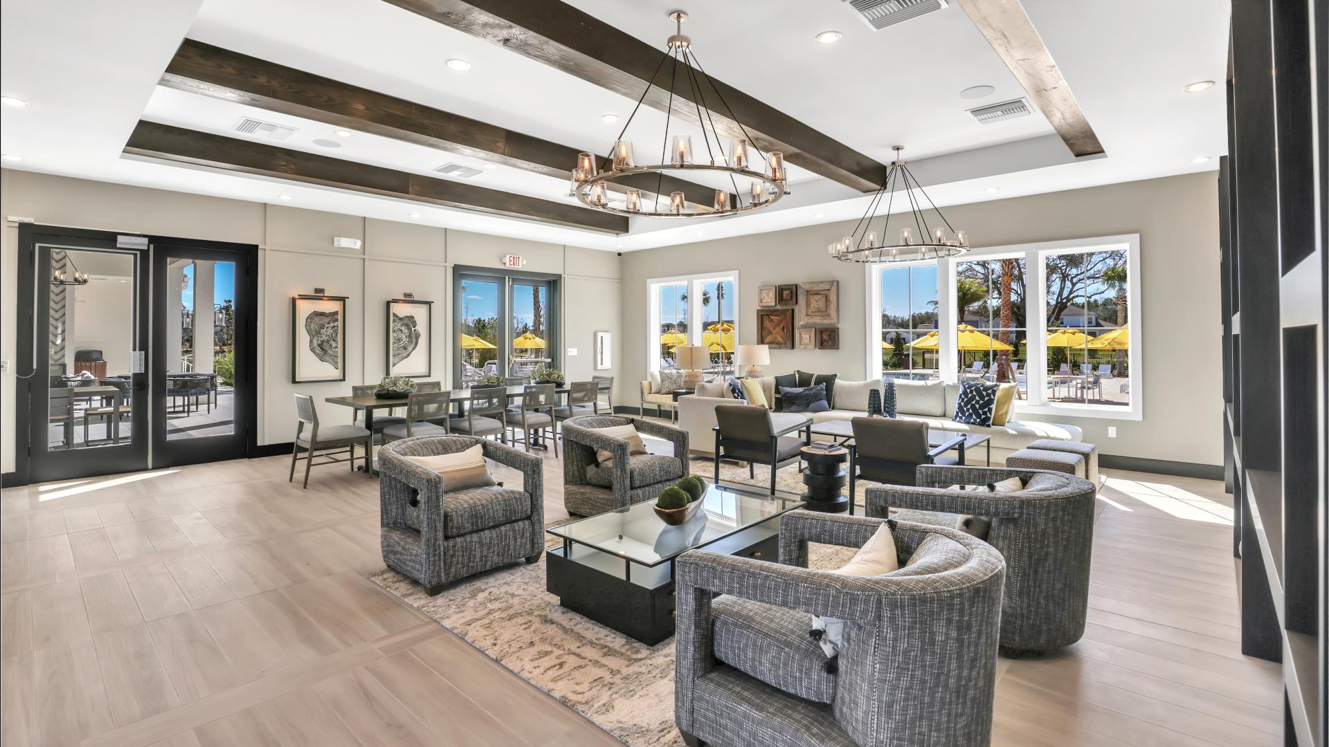 Enjoy socializing with neighbors in the brand new clubhouse